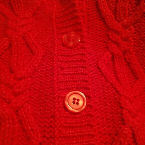 Worthington Vtg Red Cable Knit Sweater Size Large - Picture 6 of 8